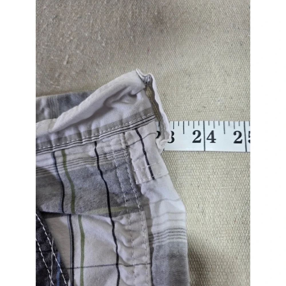 Wrangler Mens Plaid Cargo Shorts White Blue Grey Cotton 60CMW4L Size 46